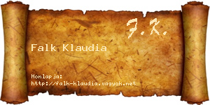 Falk Klaudia névjegykártya